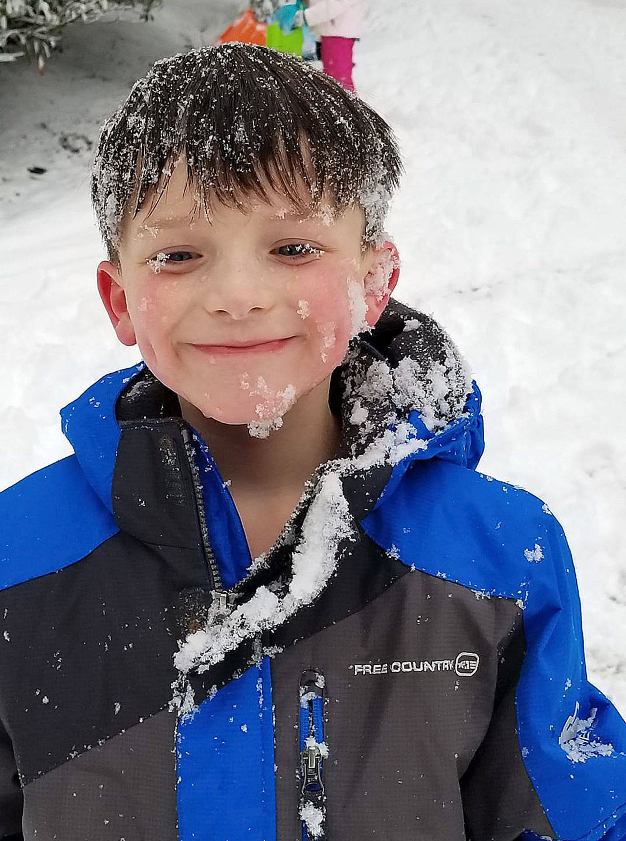 Kymy Johnson submitted this photo of second grader Parker Johnson enjoying his snow day sledding.
