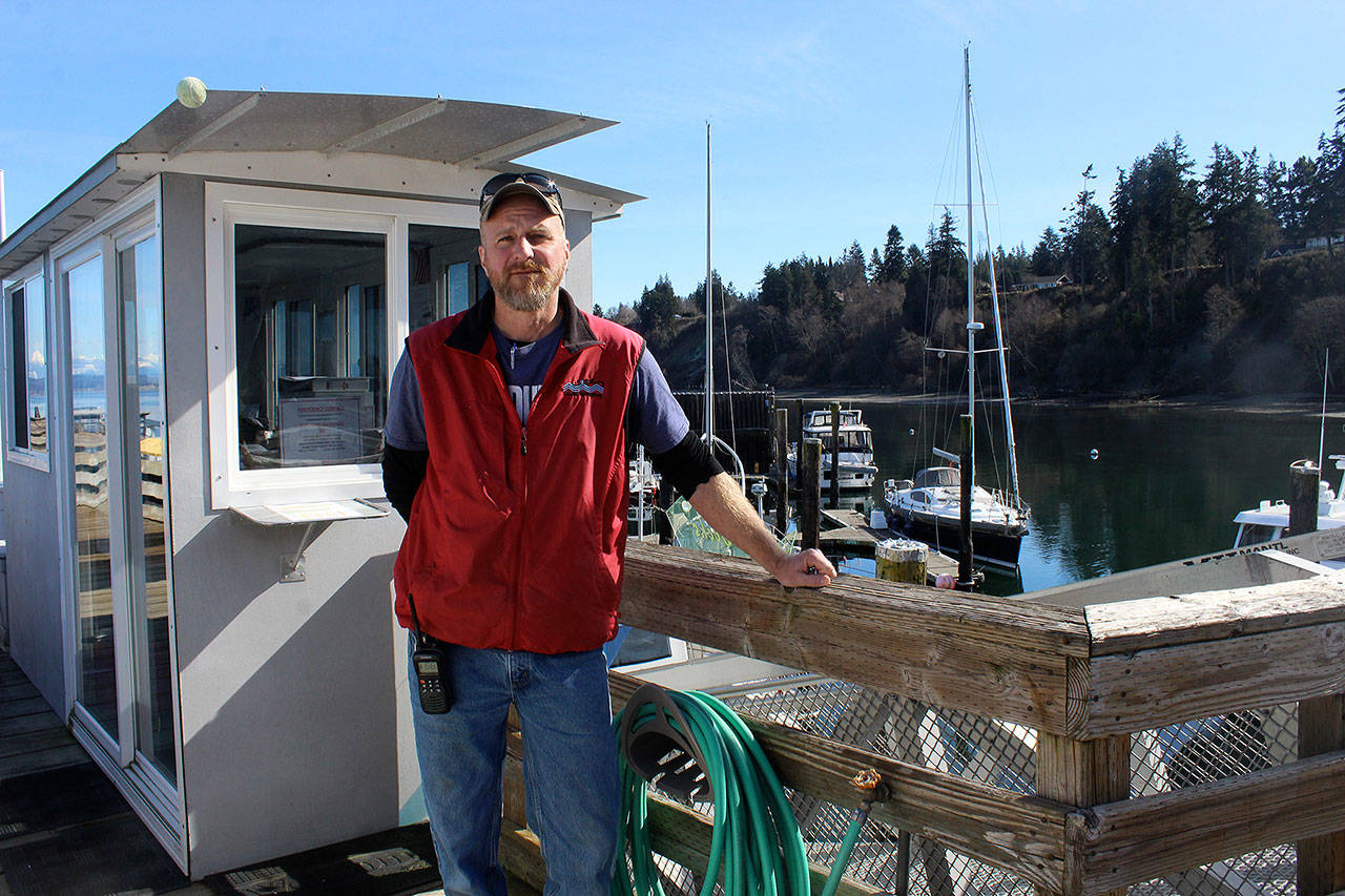 Patrick Boin was promoted to harbormaster this month at South Whidbey Harbor by the Port District of South Whidbey. He previously worked as the assistant at the Langley-based marina. (Photo by Patricia Guthrie/Whidbey News Group)