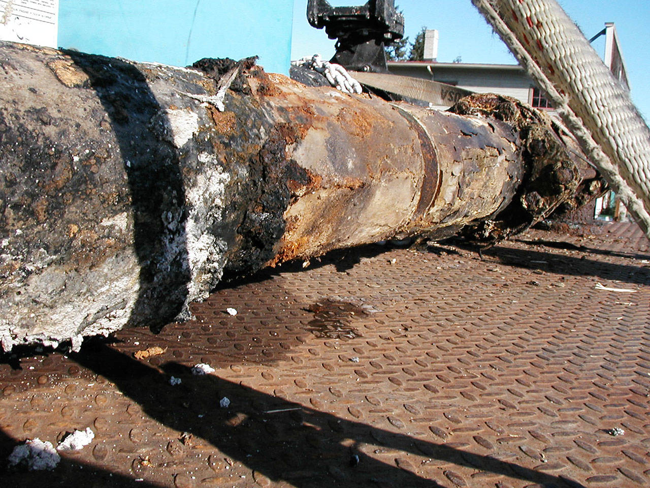This pipe was at the end of its useful life and removed during a 2011 upgrade to Langley’s sewage system. Failing pumps were also upgraded to accommodate increased flow projections. (Photo provided)