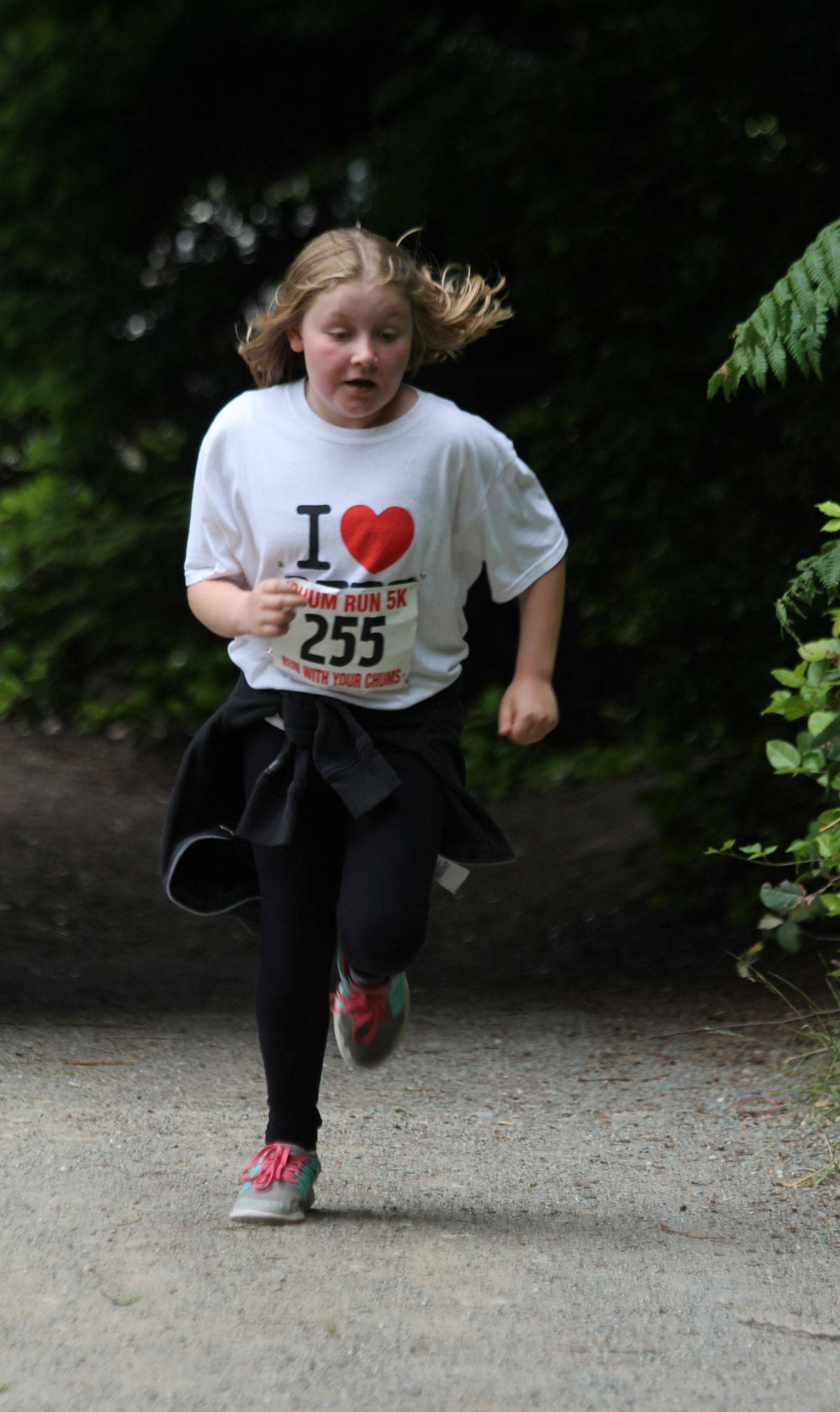 Abby Macaluso, 10, picks up the pace.(Photo by Jim Waller/South Whidbey Record)