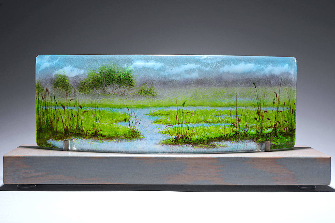 Early Winter Marsh. Fused glass landscape by Steph Mader. (Photo provided by Rob Schouten Gallery)