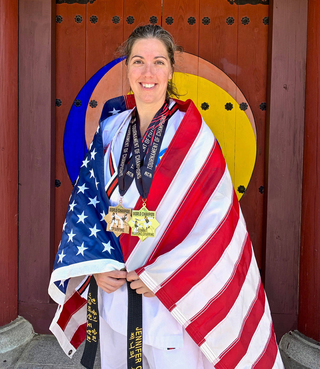 Jenny Cisney finished first in combat sparring at the ATA world championships last week.(submitted photo)