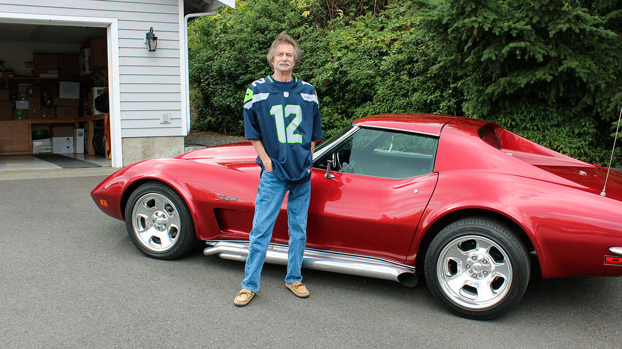 Brad Schultz and his 1973 Corvette 9, which will be entered in the car show’s Classic Vehicle/Modified category. The car inspired the show logo and will be featured on shirts sold at the event. Photo provided