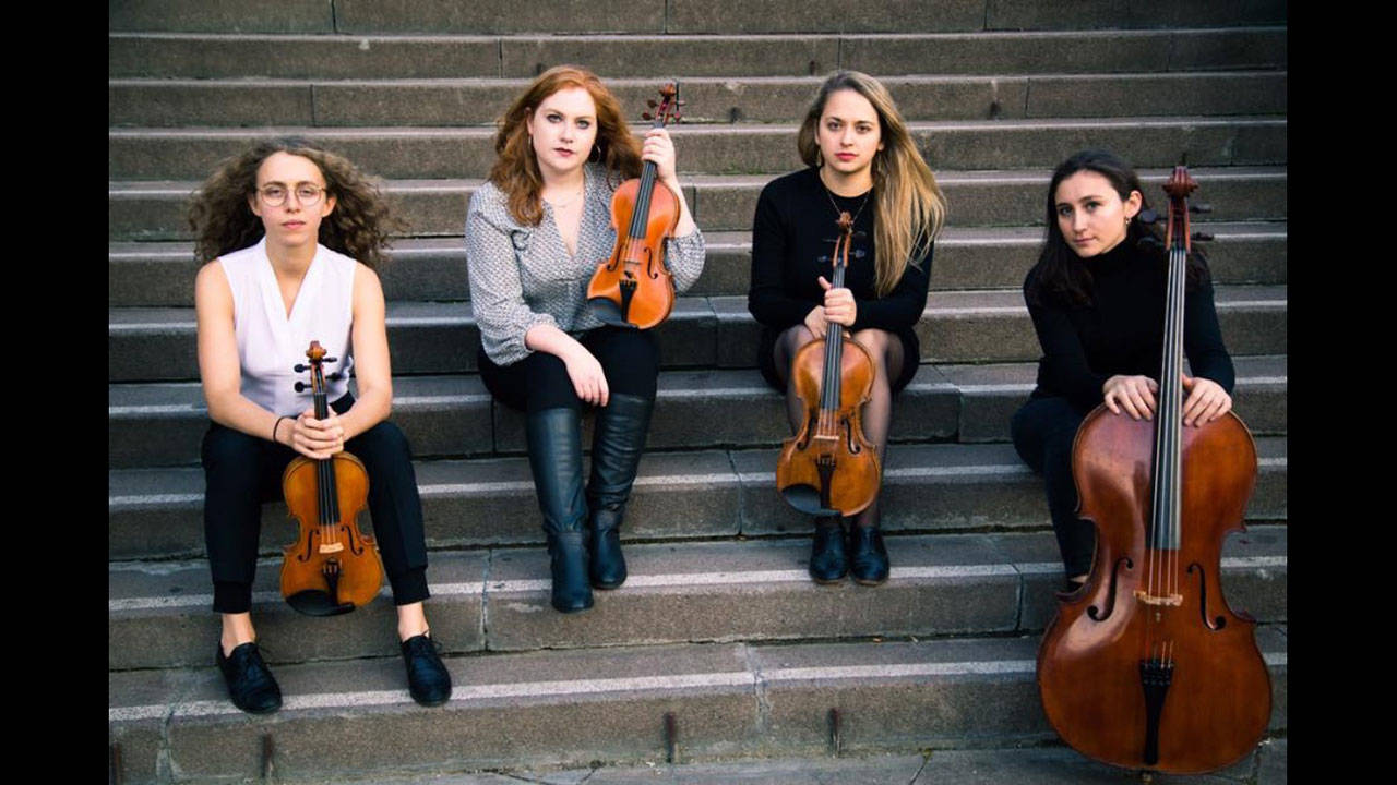 Echéa Quartet performers from the Royal Academy of Music in London include, from left to right: Aliayta Foon-Dancoes, Eliza Millett, Clara Loeb and Emily Earl. Photo provided