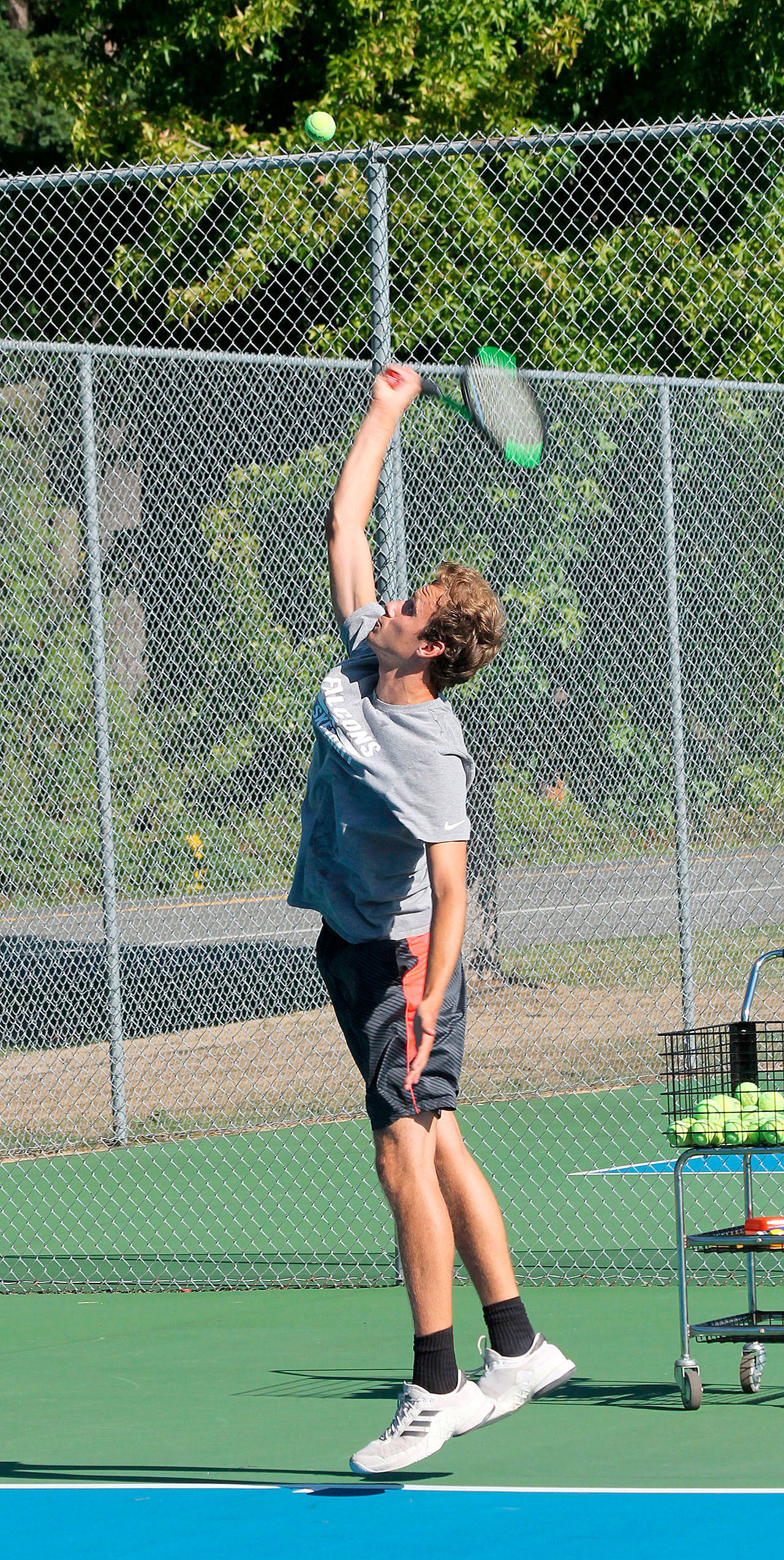 Levi Buck returns to play first singles for the South Whidbey tennis team this fall. (Photo by Jim Waller/South Whidbey Record)