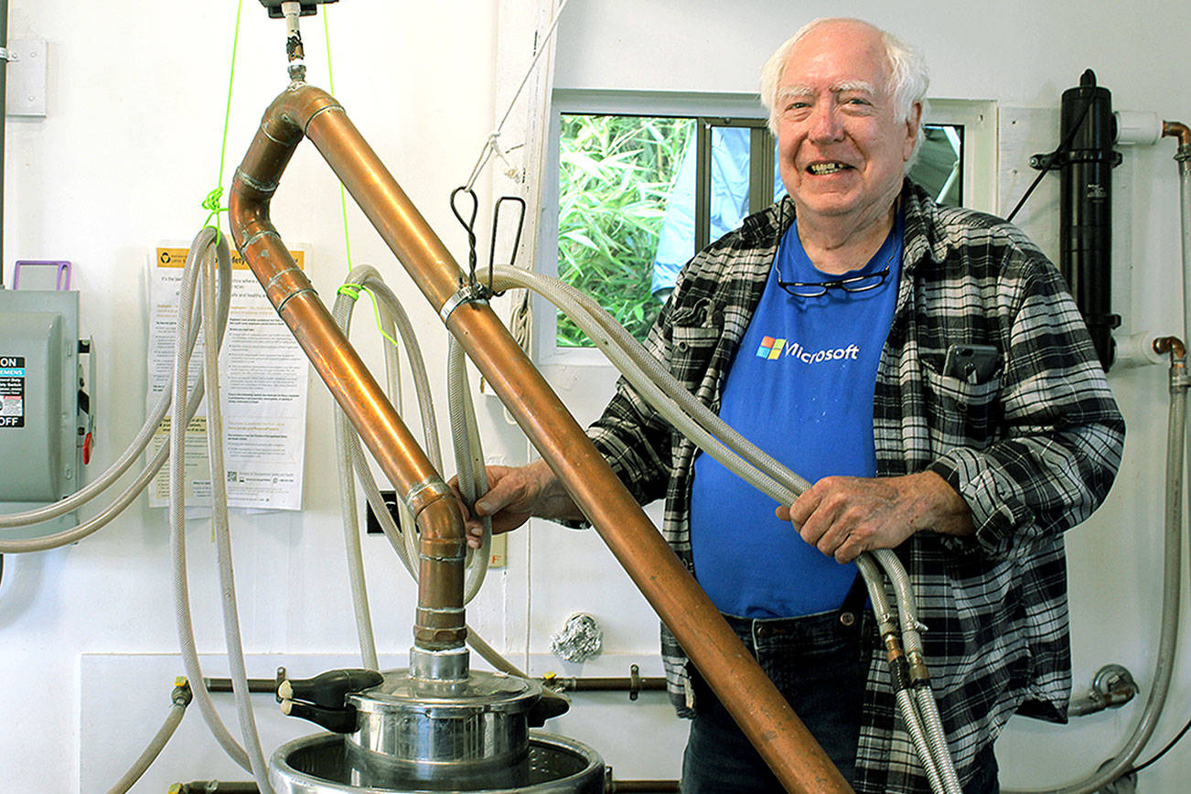 Bob Brunjes, distiller at Cultus Bay Distillery, will teach a class at the Whidbey Island Harvest Festival on Friday, Oct. 4, 2019. Photo by Wendy Leigh/South Whidbey Record                                 Bob Brunjes, distiller at Cultus Bay Distillery, will teach a class at the Whidbey Island Harvest Festival on Friday, Oct. 4, 2019. Photo by Wendy Leigh/South Whidbey Record