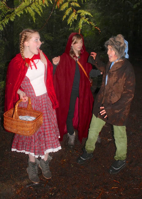 Photo by Wendy Leigh / Whidbey News-Group                                Little Red Riding Hood makes an appearance in an Enchanted Forest experience by the Waldorf School, which takes place on Halloween night in Clinton.
