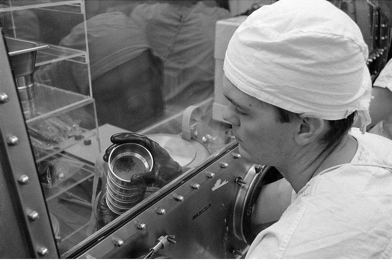 About 50 years ago, Grant Heiken examined samples collected on the moon by astronauts. Photo courtesy of Grant Heiken