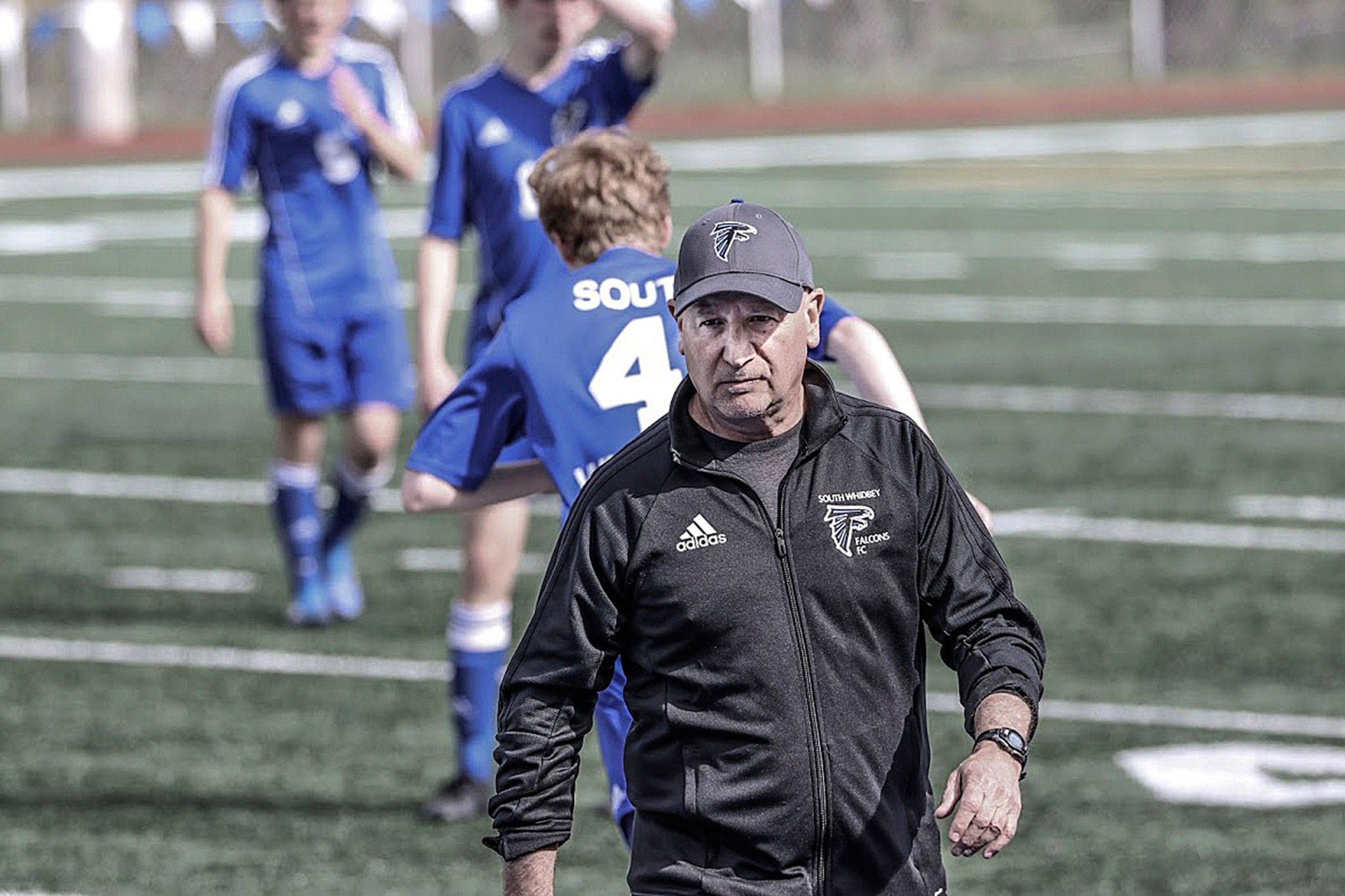 Emerson Robbins, who resigned after coaching the South Whidbey High School varsity boys soccer team for seven years, wrote a book about his earlier soccer squads. (Photo by Matt Simms)