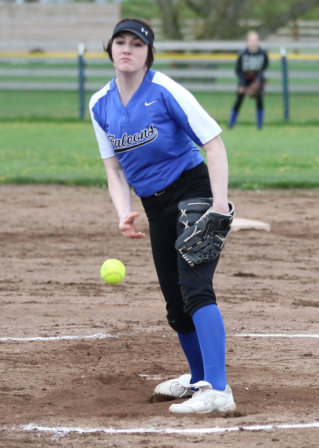 South Whidbey junior softball player said she is “really sad for the seniors.” (Photo by John Fisken)