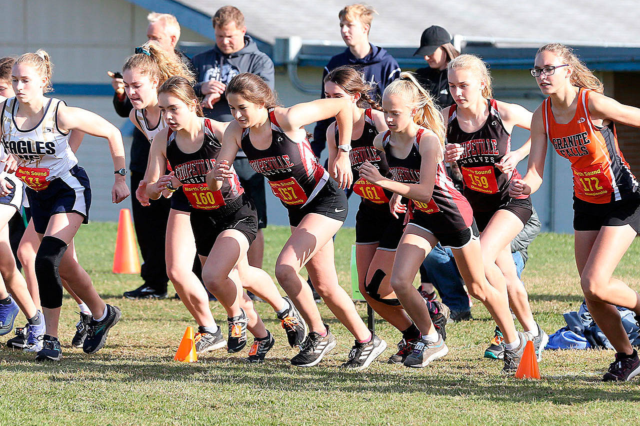 File photo/Whidbey News-Times                                The Coupeville High School girls cross country team will race in spring this school year.