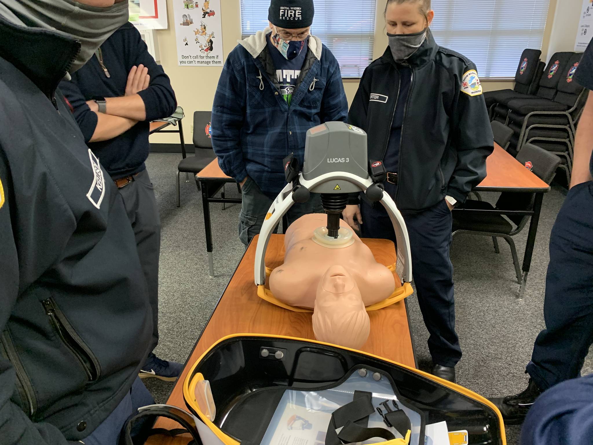 Central Whidbey Island Fire and Rescue Chief Ed Hartin wants to buy a LUCAS 3 Chest Compression System to help crews in the field do CPR in during cardiac arrest calls. The LUCAS tool can help the crew by maintaining chest compressions on a patient during transport, or during times when crews have to perform CPR for a prolonged period of time. Photo provided.