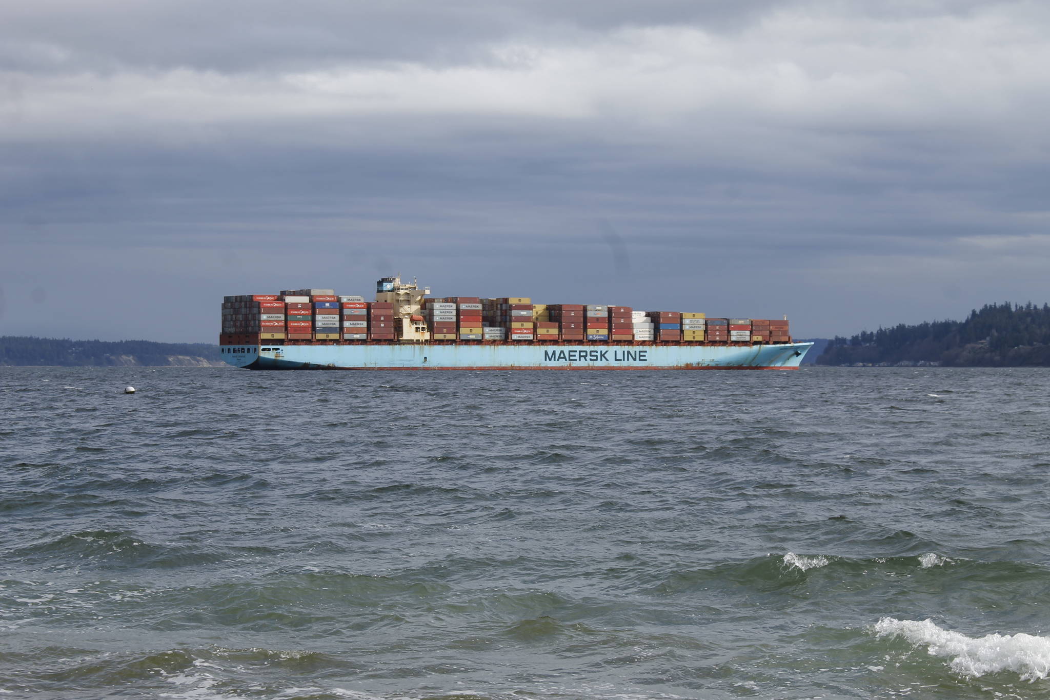 Photo by Kira Erickson/Whidbey News Group
The Maersk Singapore in Holmes Harbor Thursday afternoon.