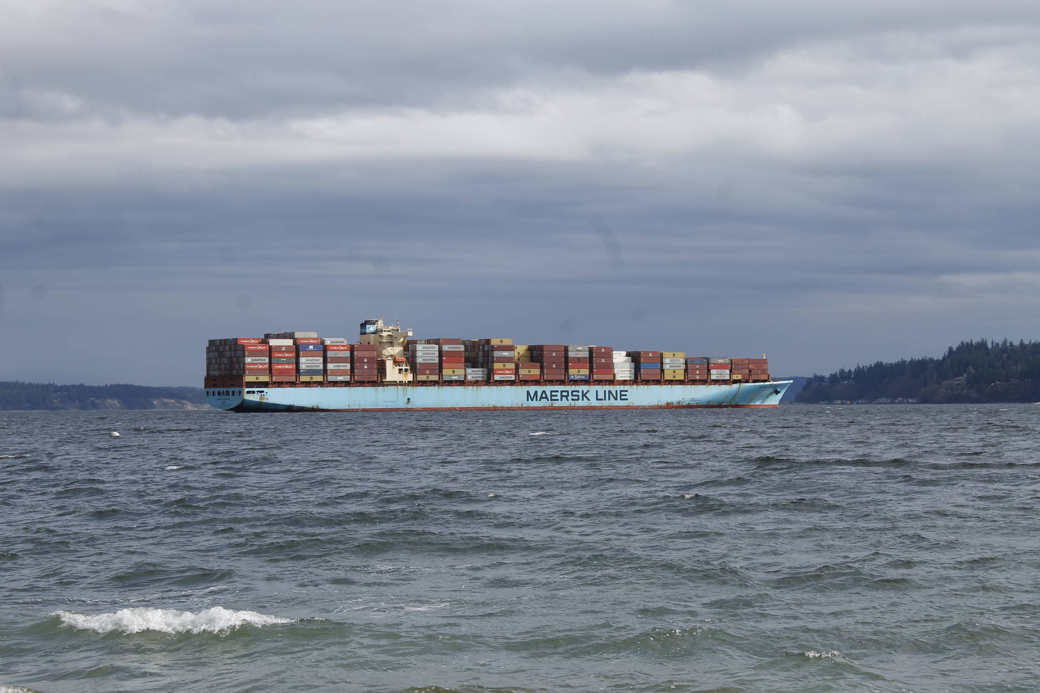 Photo by Kira Erickson/Whidbey News Group
The Maersk Singapore in Holmes Harbor Thursday afternoon.