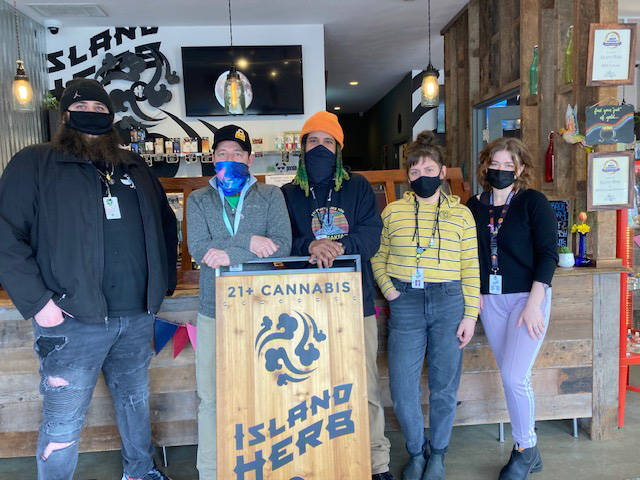 Island Herb is celebrating five years in South Whidbey this April. Experienced budtenders Kyle, Rick, Chase, Liz and Natasha are ready to help customers from 9 a.m. to 8 p.m. daily.