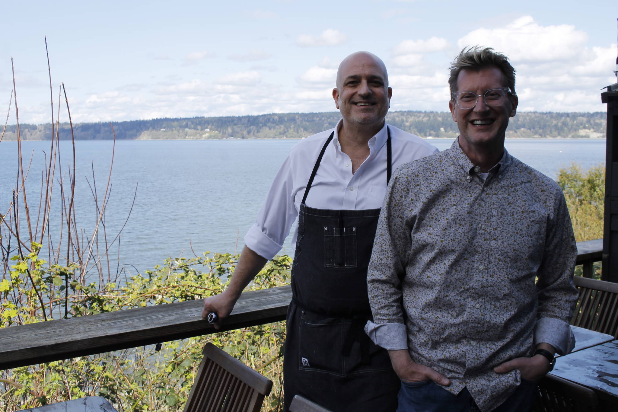 Stefen Bosworth, left, and his partner, Ron Rois, are transplants from the Chicago area with roots in the Pacific Northwest. They are the owners of Langley’s newest restaurant, Savory. (Photo by Kira Erickson/South Whidbey Record)