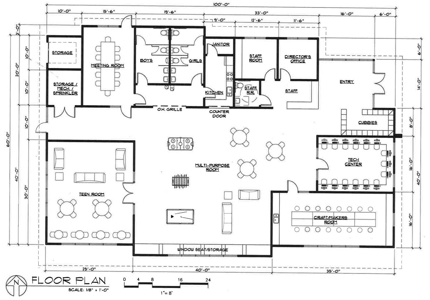 The floor plan shows the new club building will be much better suited to the club’s various functions and members’ needs. (Photo courtesy of the Boys and Girls Club)