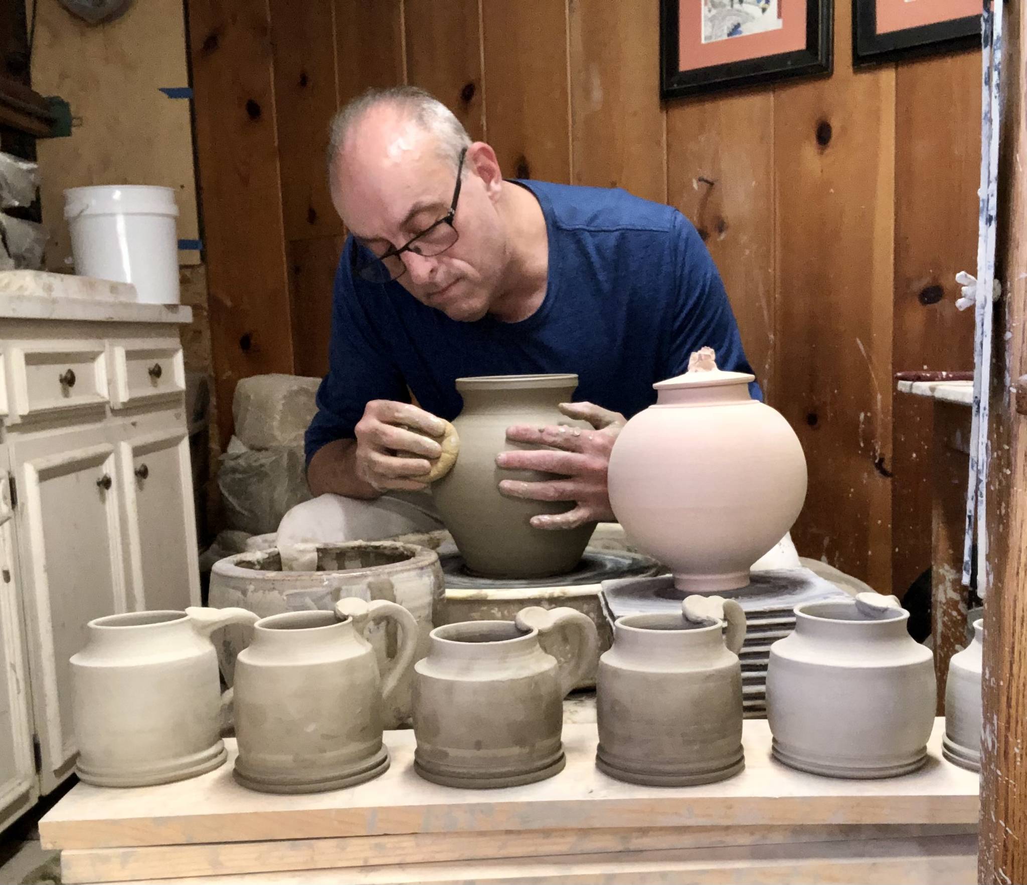 Photo provided
New member Charles LaFond works on a pottery creation at Freeland Art Studios.