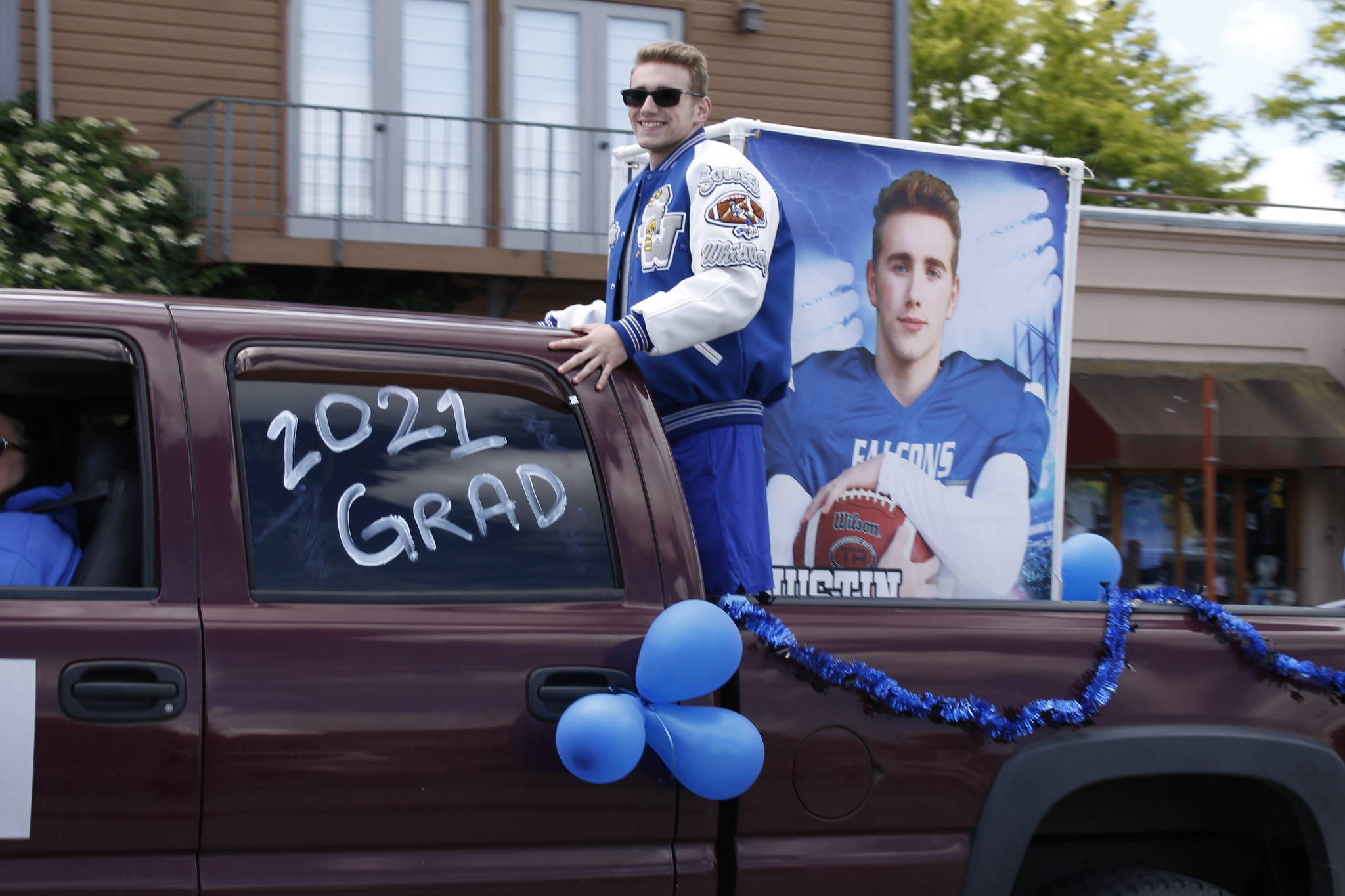 Senior Justin Moberly participates in the parade. (Photos by Kira Erickson/South Whidbey Record)