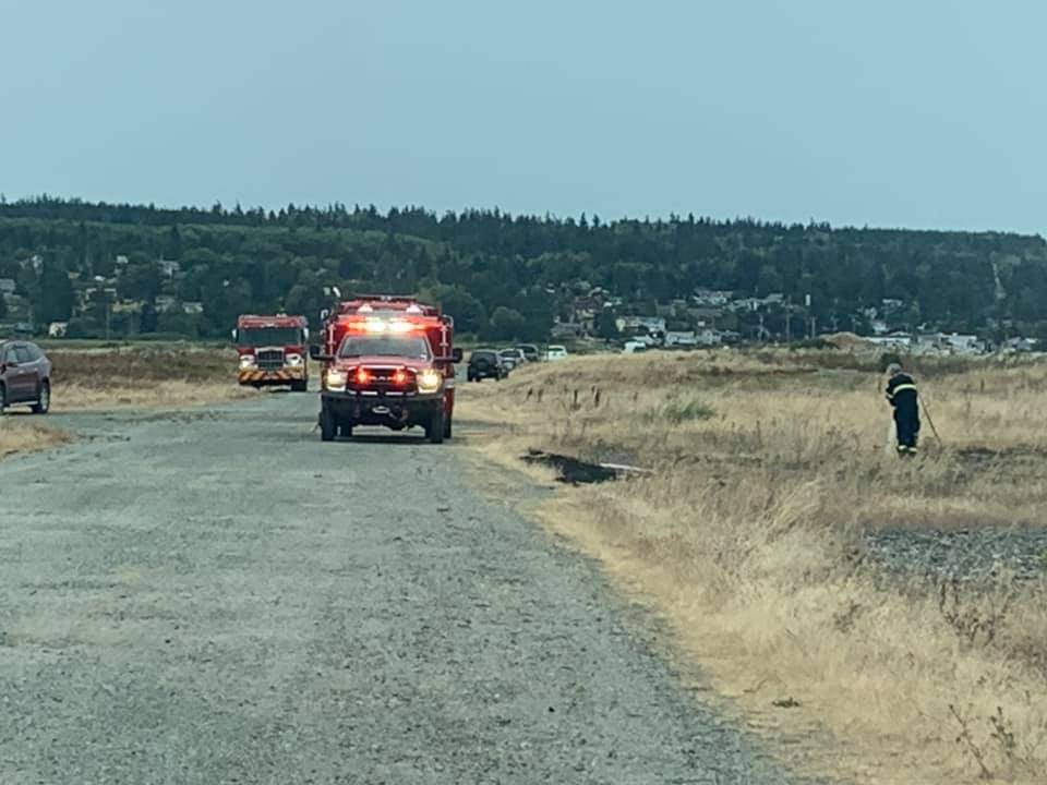 Photo provided
Central Whidbey Island Fire and Rescue responded to a 100-foot fire on Keystone Avenue near Coupeville Saturday.