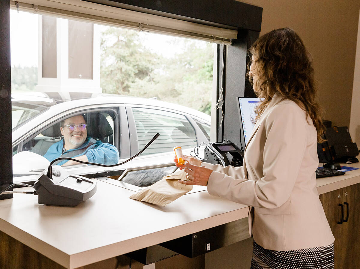 The WhidbeyHealth Community Pharmacy offers compassionate, patient-centric pharmaceutical services conveniently located next door to the WhidbeyHealth Medical Center in Coupeville. Services include convenient drive-through pick-up. Laura Houck Photography