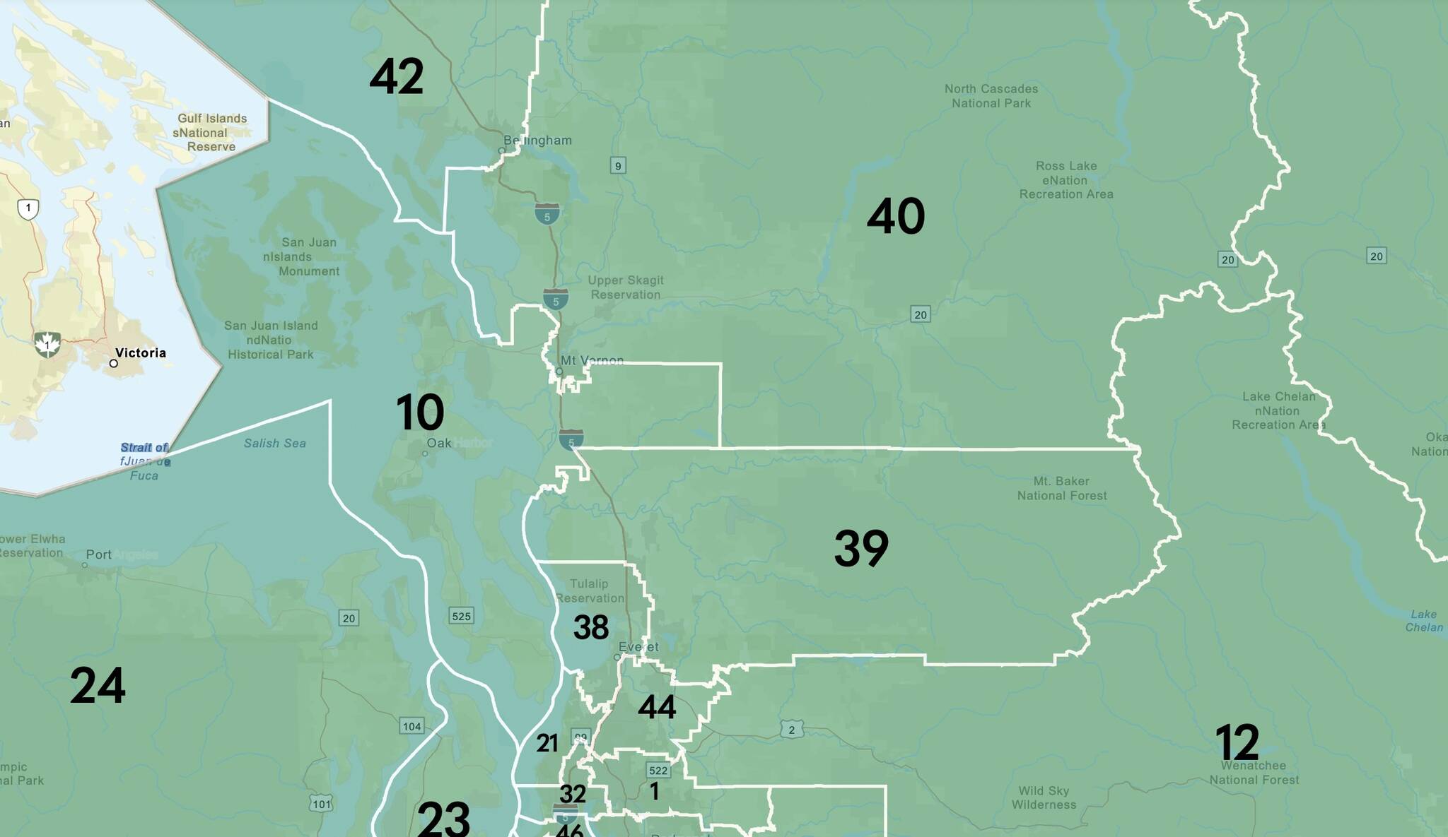 A proposed redistricting map by April Sims would combine Whidbey and Camano islands with the San Juan Islands in Legislative District 10. The proposal is one of four released by the state Redistricting Commission.