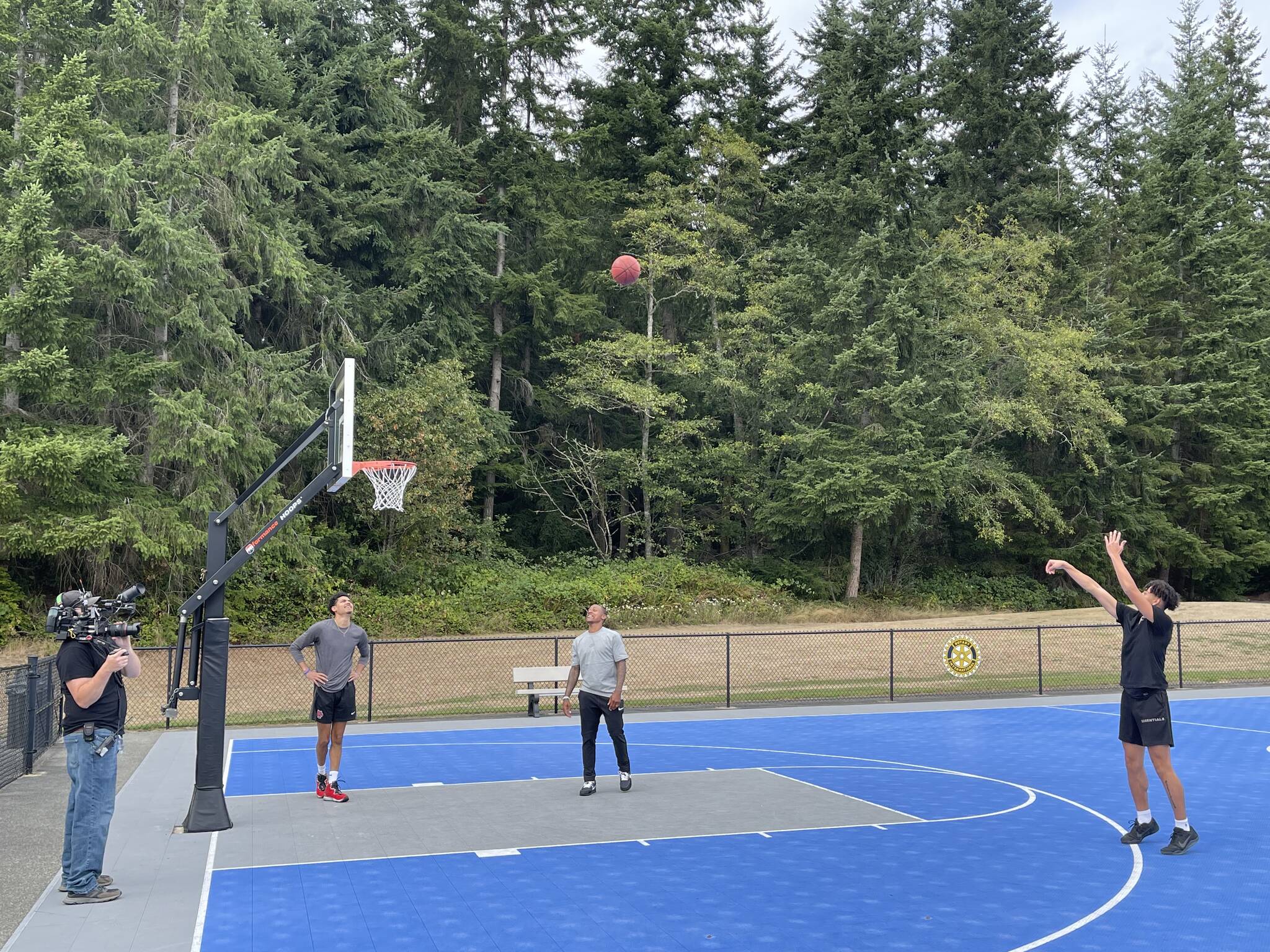 Photo provided
Filming for the Whidbey episode of Bleacher Report took place over the span of one day at a bright blue court in South Whidbey Community Park.