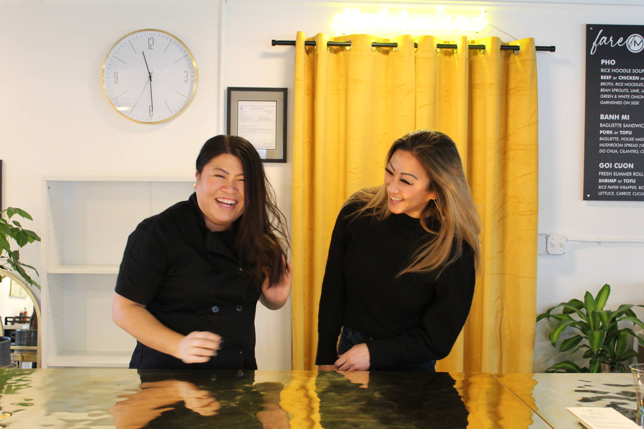 Photo by Karina Andrew/Whidbey News-Times
Michelle Dalrymple, left, and Angela Muniz recently opened Fare Market in Freeland.