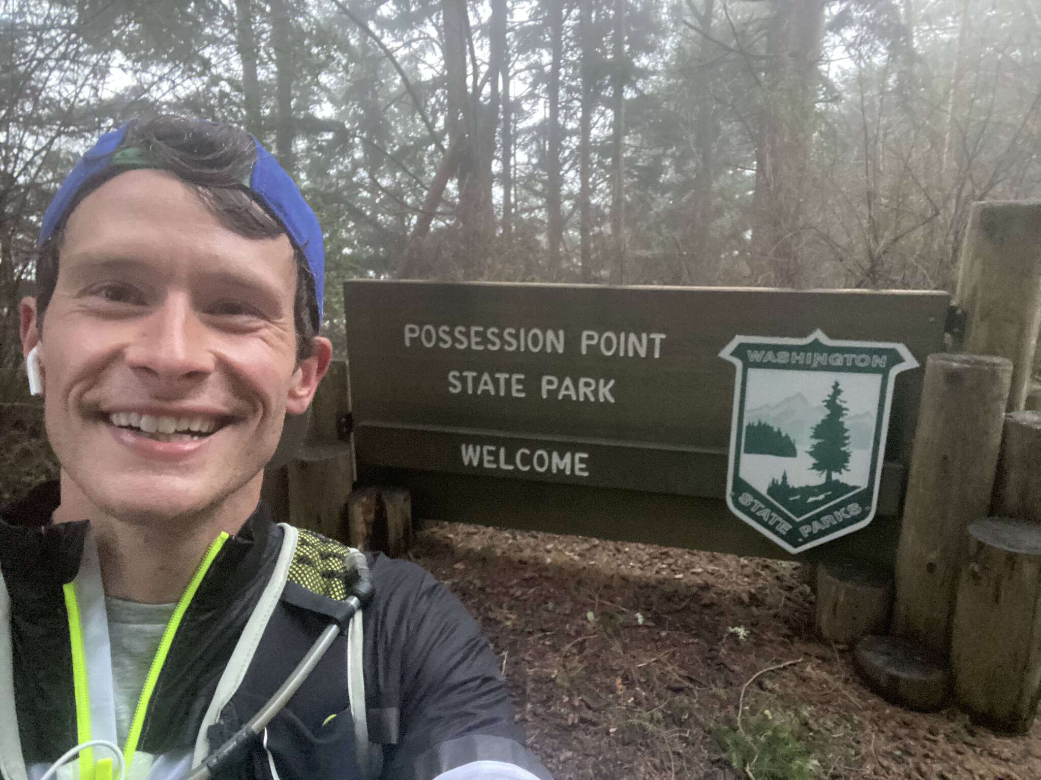 Photo provided
Ultramarathon runner Greg Nance ran the entire length of Whidbey Island Jan. 15, covering 54 miles in the process. His finish line was at Possession Point State Park in Clinton.