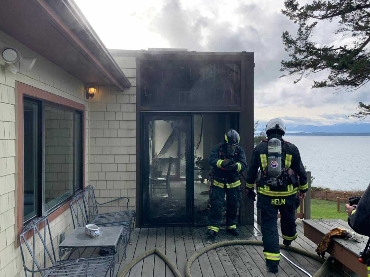 Photo provided
Firefighters put out a residential fire in Coupeville Feb. 2.