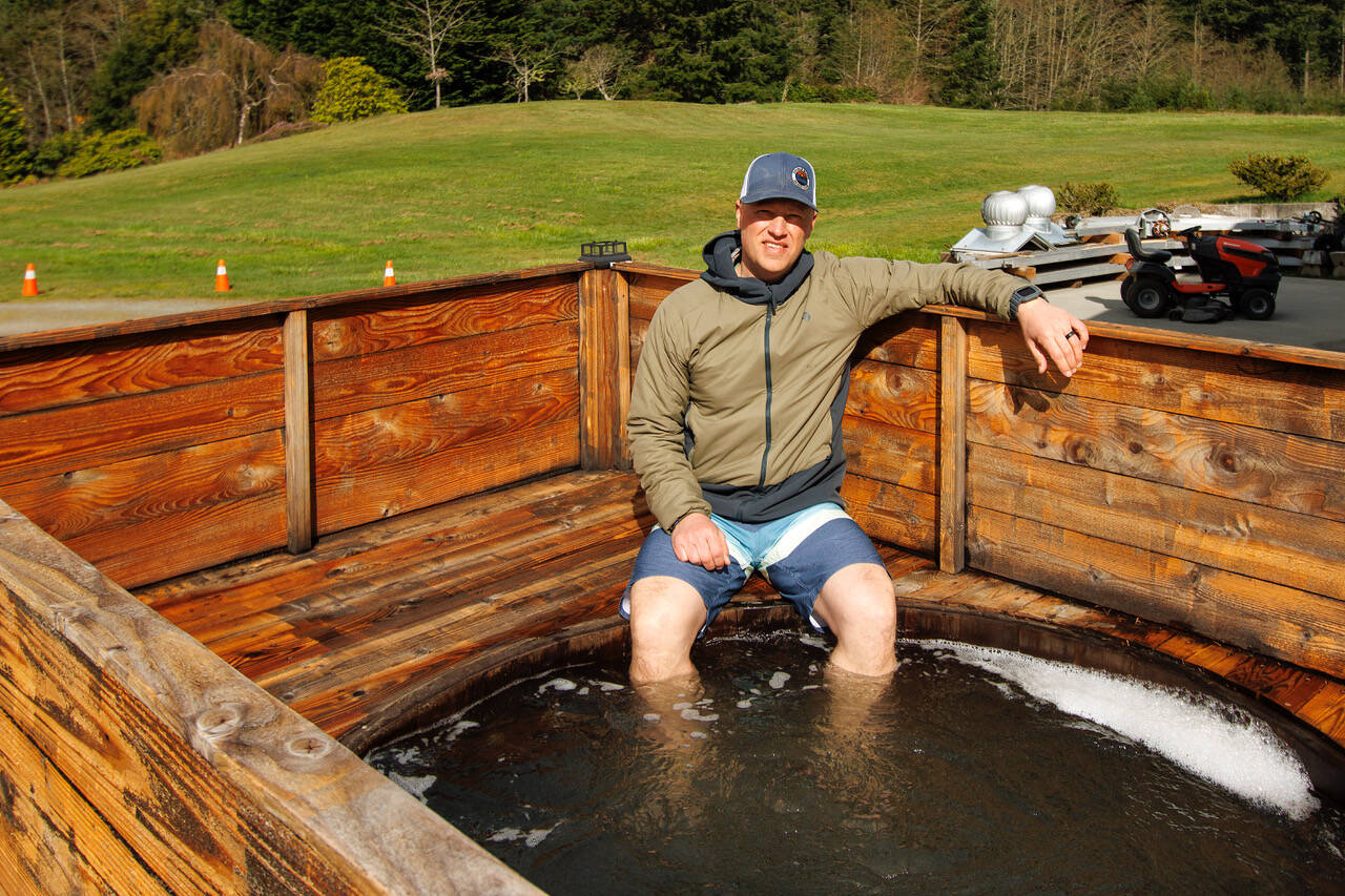 Freeland resident Paul Tschetter’s “side hustle” of a traveling hot tub has grown wildly popular during the pandemic. The tub can be rented and delivered to a location of your choosing — provided you have the necessary requirements to make it run. (Photo by David Welton)