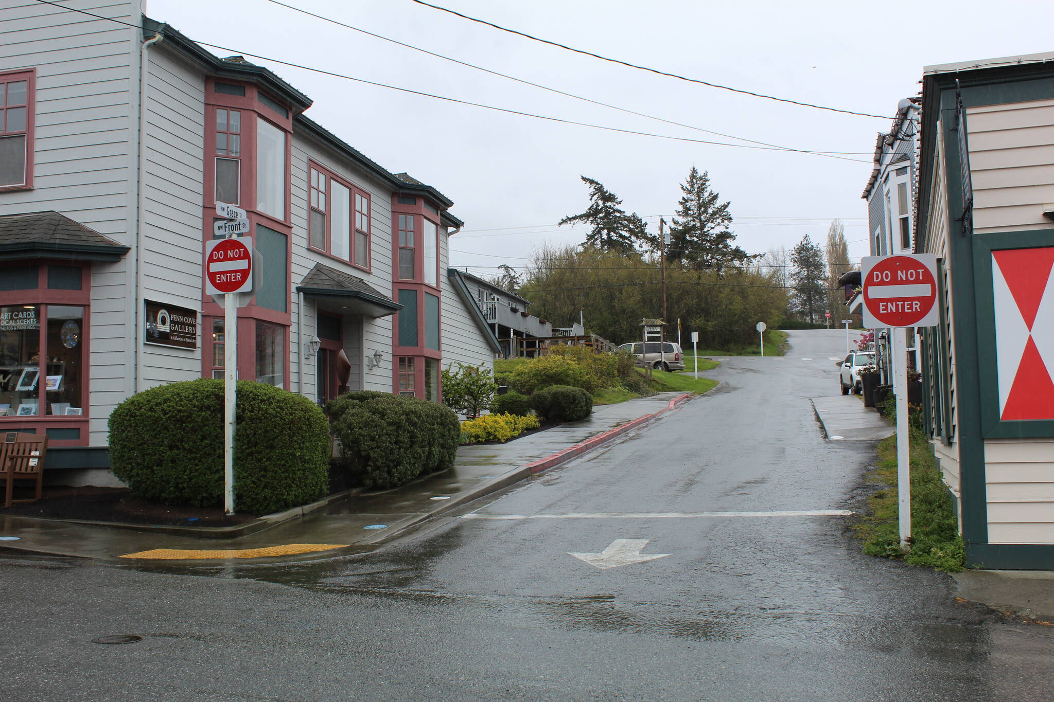 A portion of Grace Street adjacent to Front Street will be permanently closed to create a seating area for downtown visitors. (Photo by Karina Andrew/Whidbey News-Times)