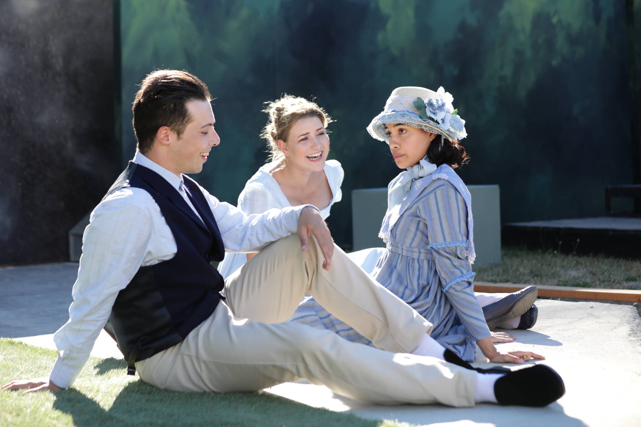 Photo by Michael Stadler
From left to right, Kevin Kantor, Madison McKenzie Scott and Tiffany Iris in Island Shakespeare Festival’s 2018 production of “Sense and Sensibility.”