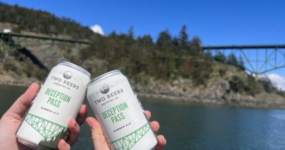 Deception Pass Pale Ale at Deception Pass State Park. (Photo provided by Two Beers Brewing.)