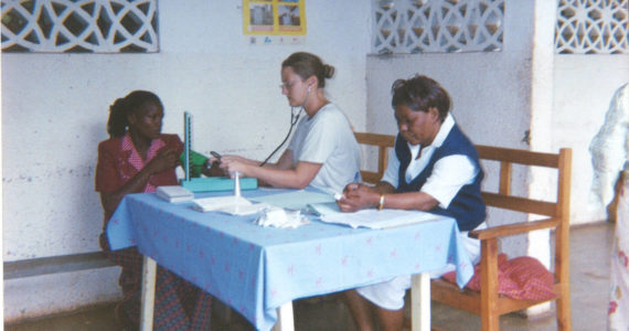 Photo provided
Christine Herbert, center, works in a pre-natal clinic in Zambia while volunteering for the Peace Corps.