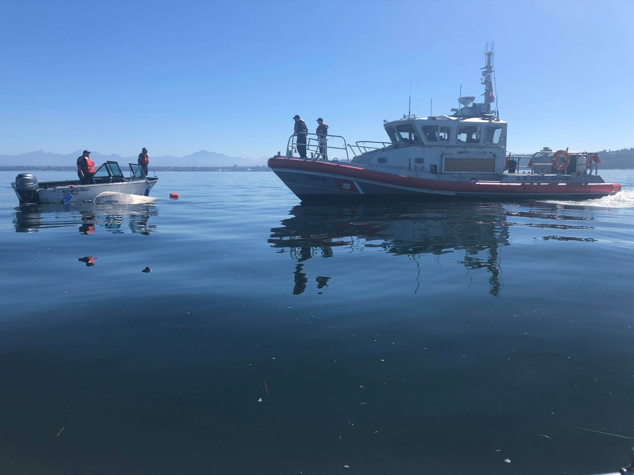 Photo by Carl Larsen
The Coast Guard rescued a 12-foot-long aluminum boat Monday morning.