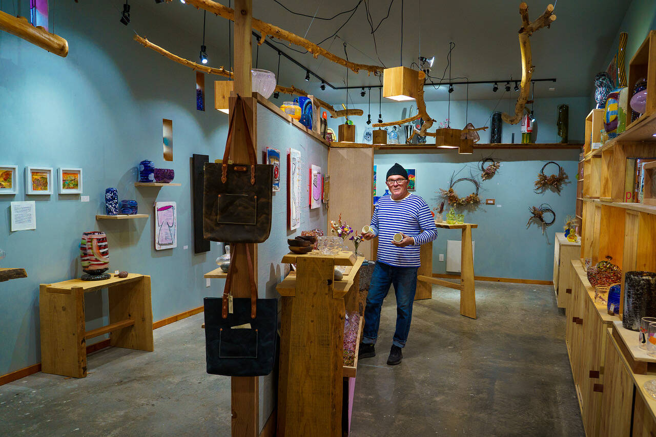 Cultus Bay Glass’s new location includes space for an art gallery, where John de Wit’s many original creations are on display.