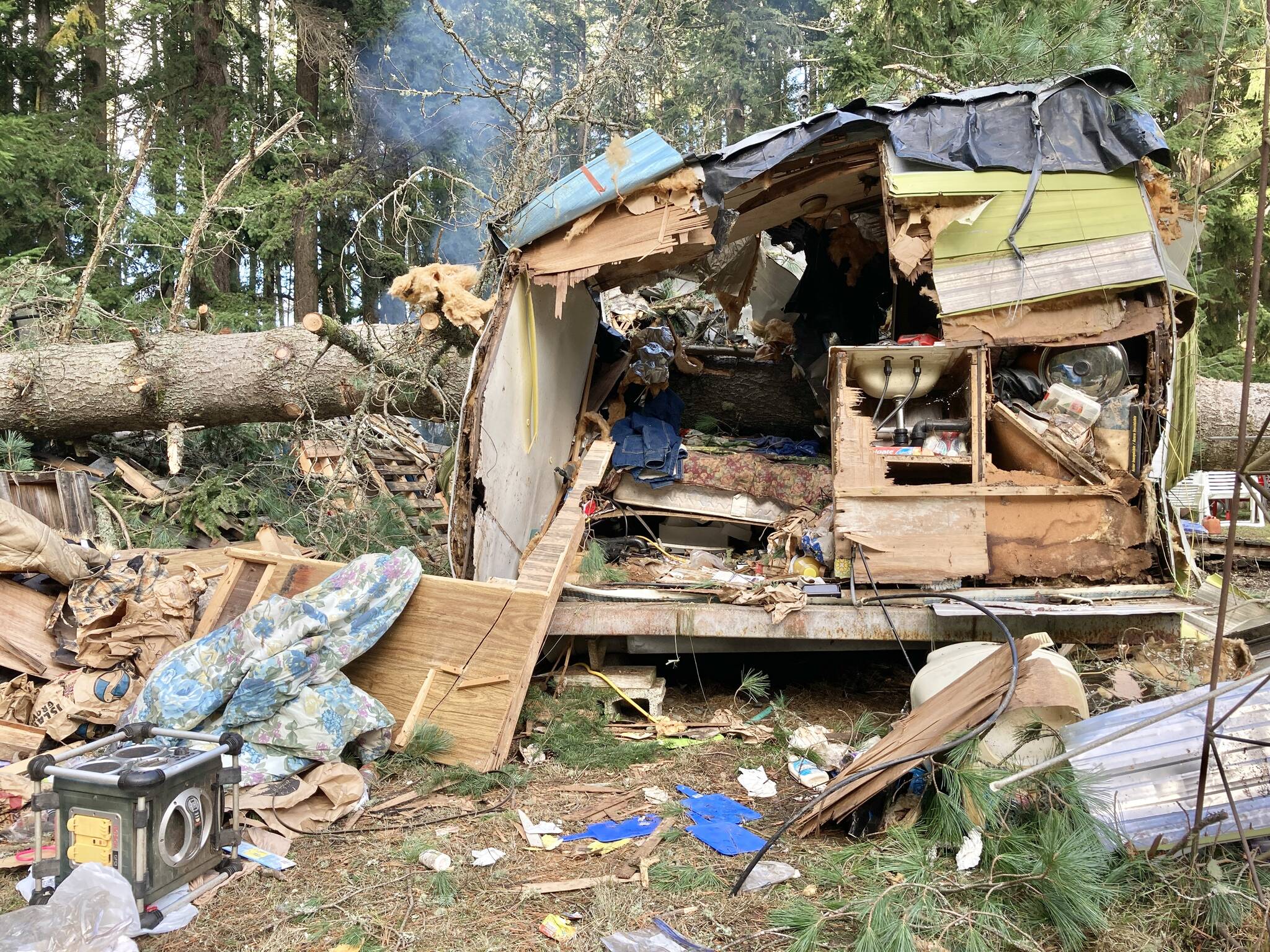 Tree crushes South Whidbey travel trailer South Whidbey Record