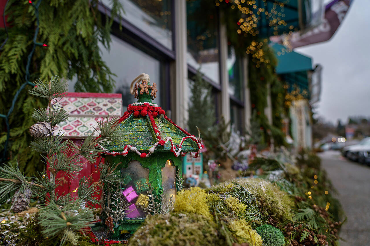 Photo by David Welton<em></em>
A festive Christmas scene can be found within the two planters outside of Fair Trade Outfitters in downtown Langley.