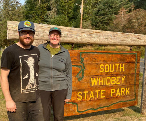 <p>Once they arrived at South Whidbey State Park, Freesia and Josh didn’t hesitate to start taking Island Transit, which takes them everywhere they want to go! Island Transit photo</p>
