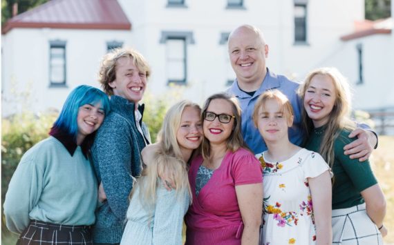 Photo provided
Heidi Mayne, center, stands with her family. From left, her daughter Hannah, son James, daughter Claire, husband Donald, daughter Sophia and daughter Jillian.
