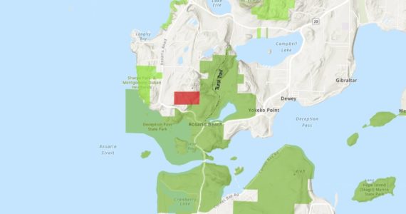 Image provided
A map of Deception Pass State Park shows the location of a recently purchased parcel of land.
