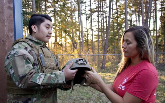 Photo by Rachel Rosen/Whidbey News-Times
Darbonnier Tactical Supply sells protective equipment like helmets to all branches of the U.S. military.