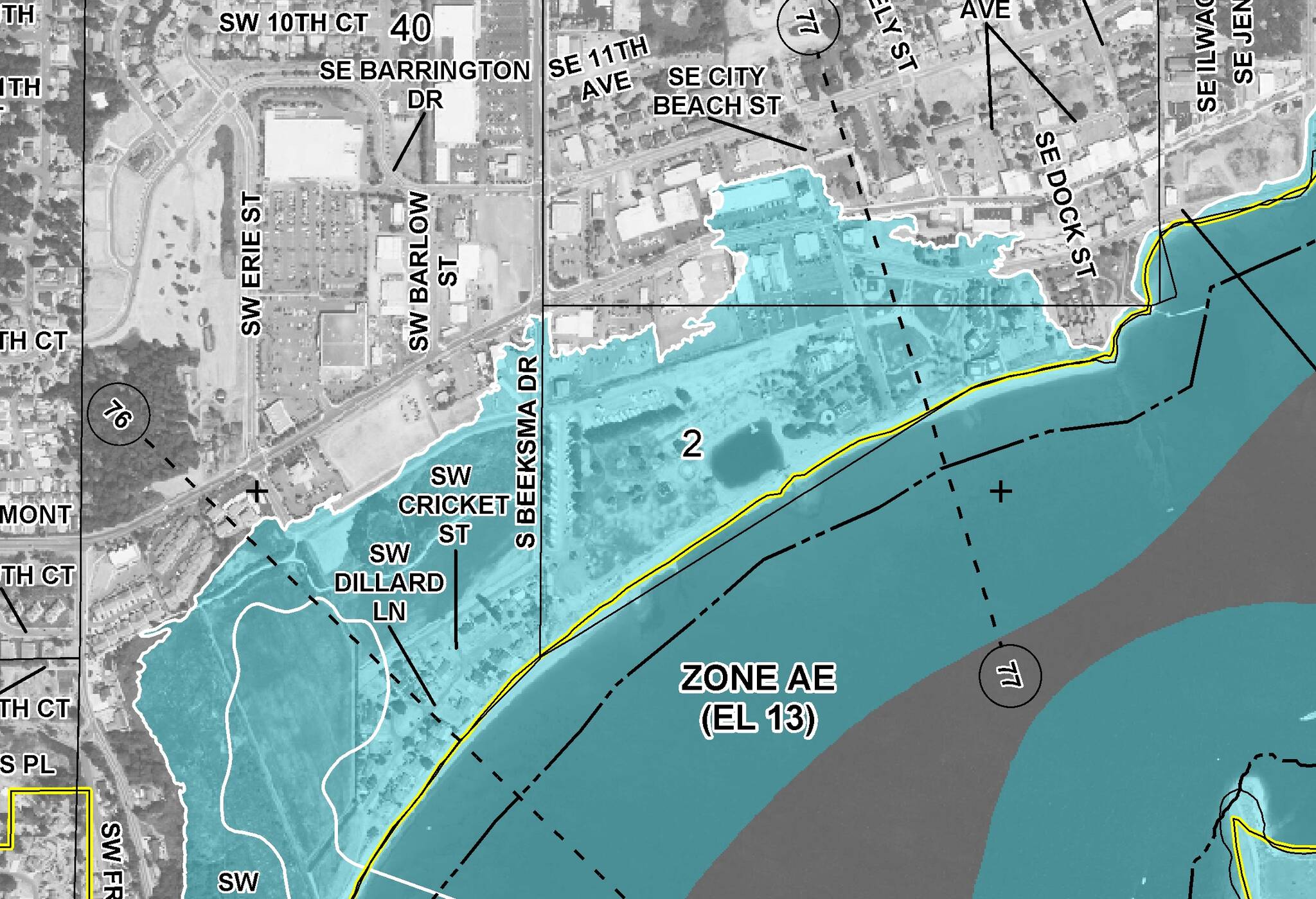 Map provided by FEMA
FEMA released a map that shows that area of shore line that could be affected by high tides.