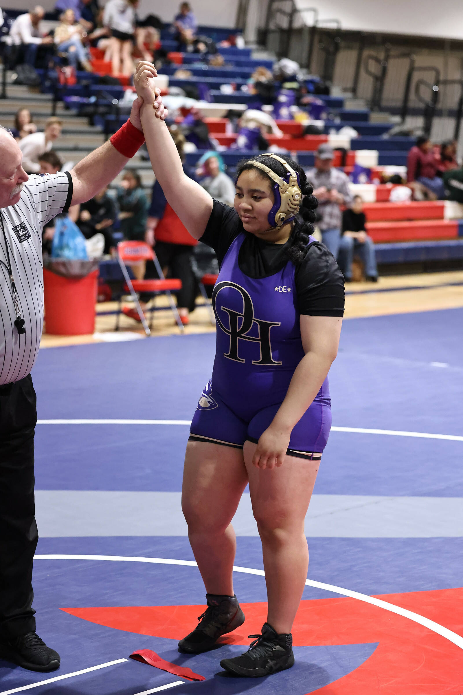 Photo by John Fisken
Oliva Hudson placed first in her weight class at the sub-regional tournament Feb. 3, the only Wildcat to do so.