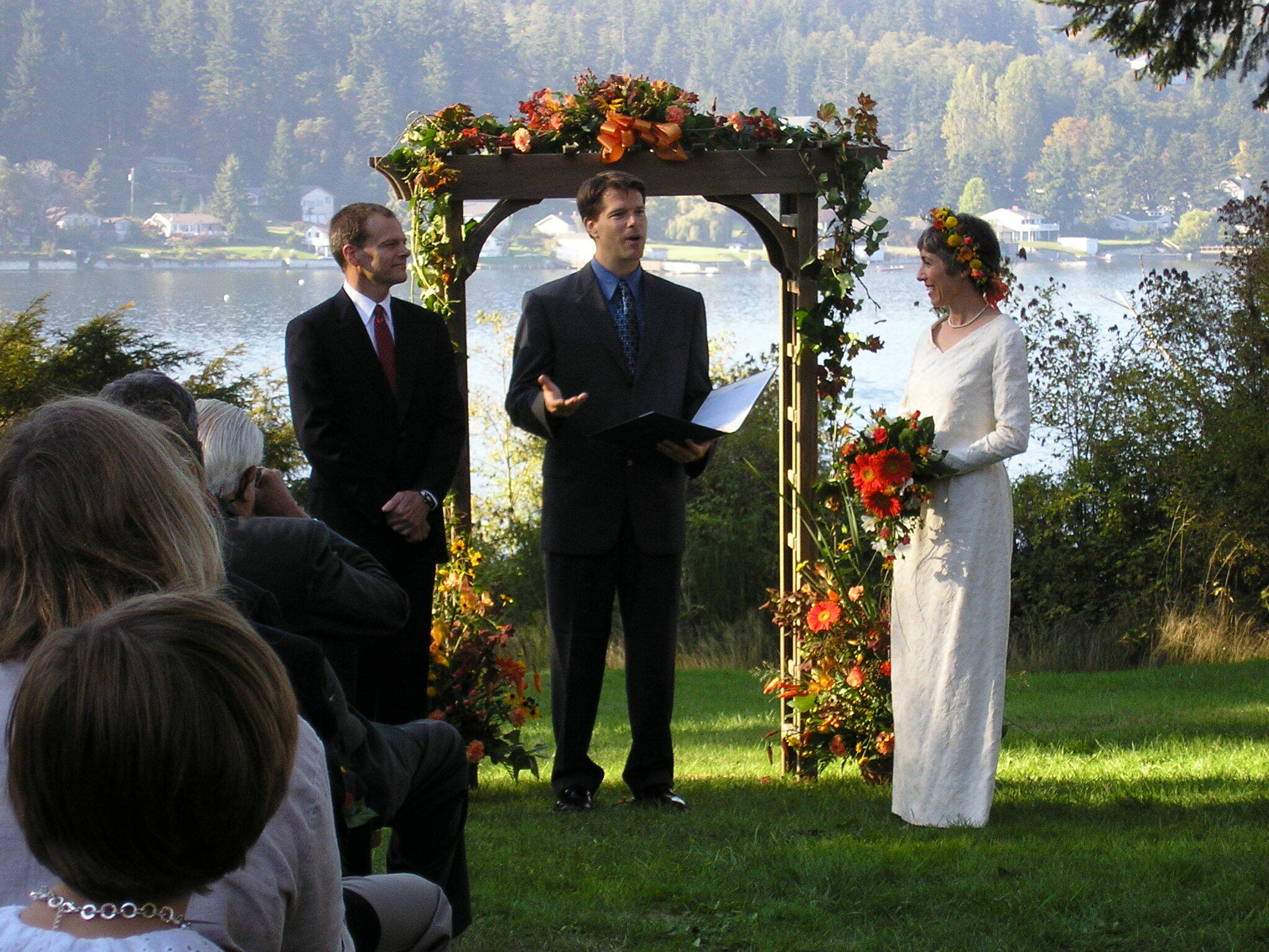 Linda Irvine and Peter Oakley are one of several Whidbey Island couples who have tied the knot at Freeland Hall. Their wedding took place in 2004. (Photo provided)
