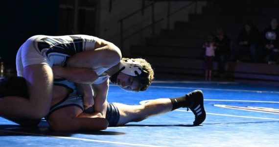 Photo provided
Junior Cole Thorsen of South Whidbey pins an opponent. Thorsen, along with three other teammates, is headed to the wrestling state championships this week.