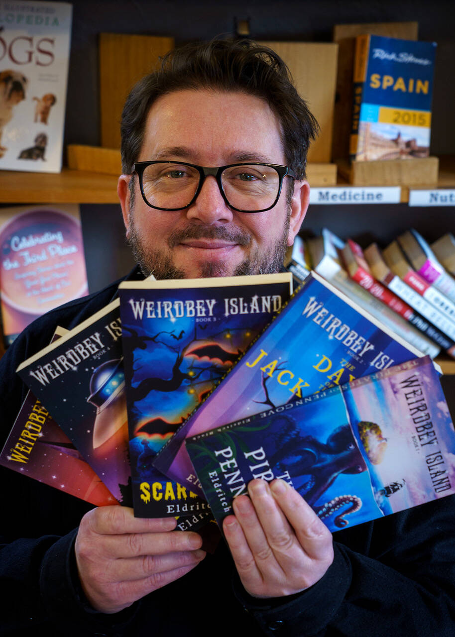 Photo by David Welton
Derrick Sutton — also known as Eldritch Black — is the author behind the “Weirdbey Island” books. The strange, eerie series for kids is ongoing and currently has five books.