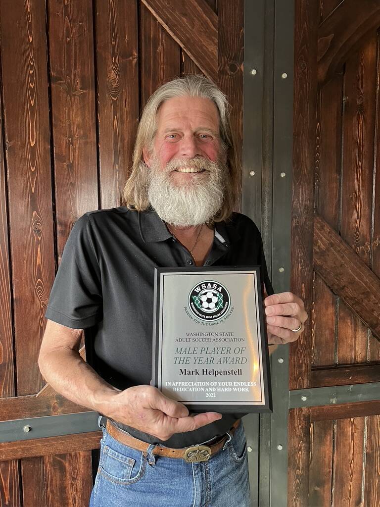 Photo provided
Mark Helpenstell won the 2022 male soccer player of the year award from the Washington State Adult Soccer Association.