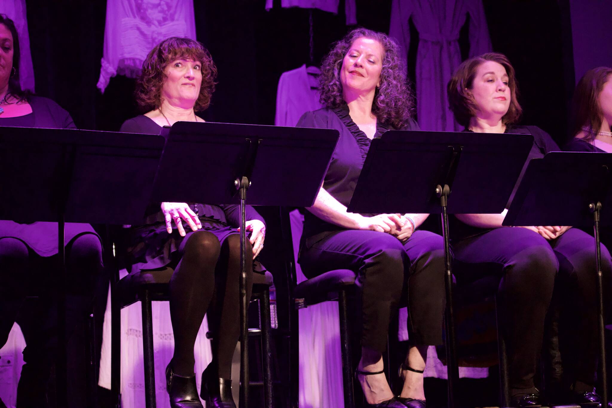 Photo by Rachel Rosen/Whidbey News-Times
From left, Susie Thompson, Nicole Bouvion and Dianna Gruenwald star in the all-woman play “Love, Loss and What I Wore.”